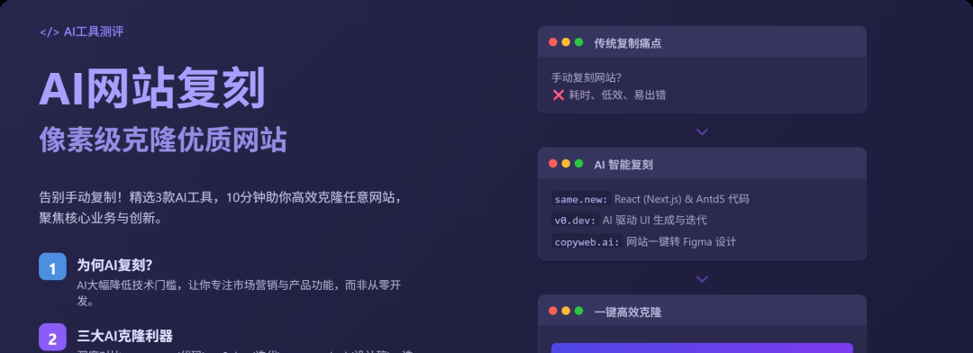 不是吧？现在还有人手动去抄网站页面？这3个工具10分钟「像素级复制」一个网站